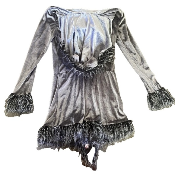 Howling Hottie Gray Grey Wolf Animal Were Fancy Dress Halloween Adult Costume - Picture 9 of 9